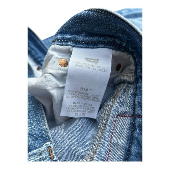 Levi’s 514 Slim Straight Jeans 34x32 Men’s Good Condition - Picture 7 of 7